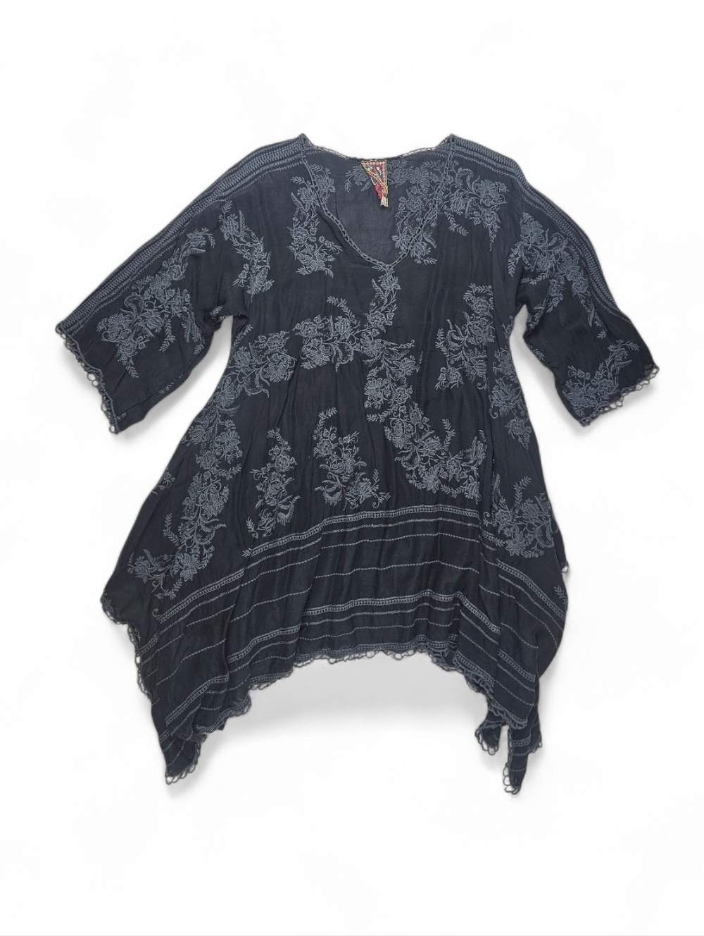Johnny Was Dark Blue Lace Blouse Women’s Size Medium